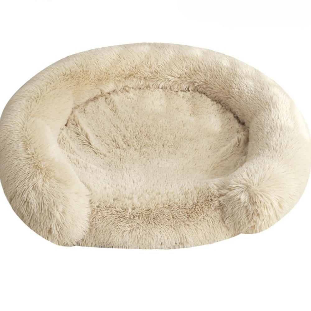 Plush Fluffy Shaggy Round Soft Washable Dog Bed