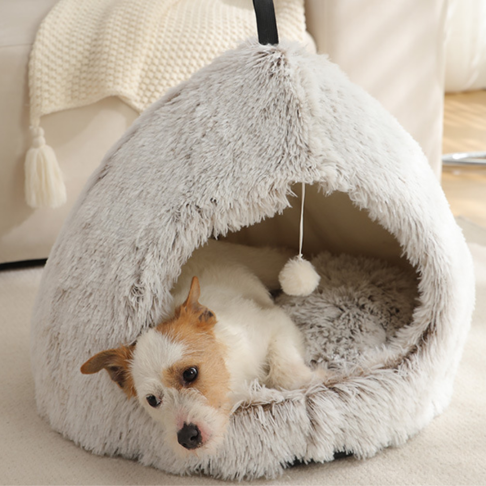 Winter Warm Plush Soft Removable Cushion Cat Bed