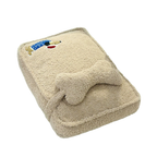 Embroidered Dachshund Plush Dog Bed with Bone Pillow