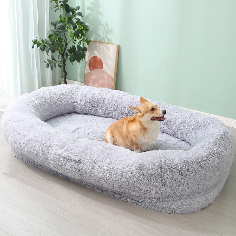 Shaggy Cozy Large Human Dog Bed