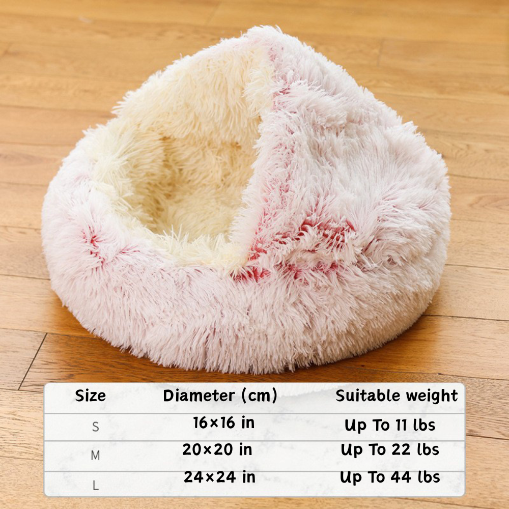 Long Plush Soft & Cozy Fluffy Nest for Deep Sleep Cat Bed