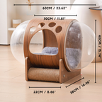 Natural Wood Cat Scratcher Cozy Cat Bed