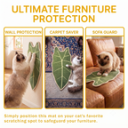 Natural Sisal Cat Scratching Mat,Self-Adhesive Wall Cat Scratch Pad,Large Indoor Leaf-Patterned Cat Scratch Rug are Designed to Protect Walls, Sofas, Floors and Furniture