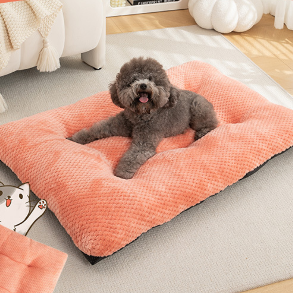 Plush Pineapple Grid Pillow Dog Bed