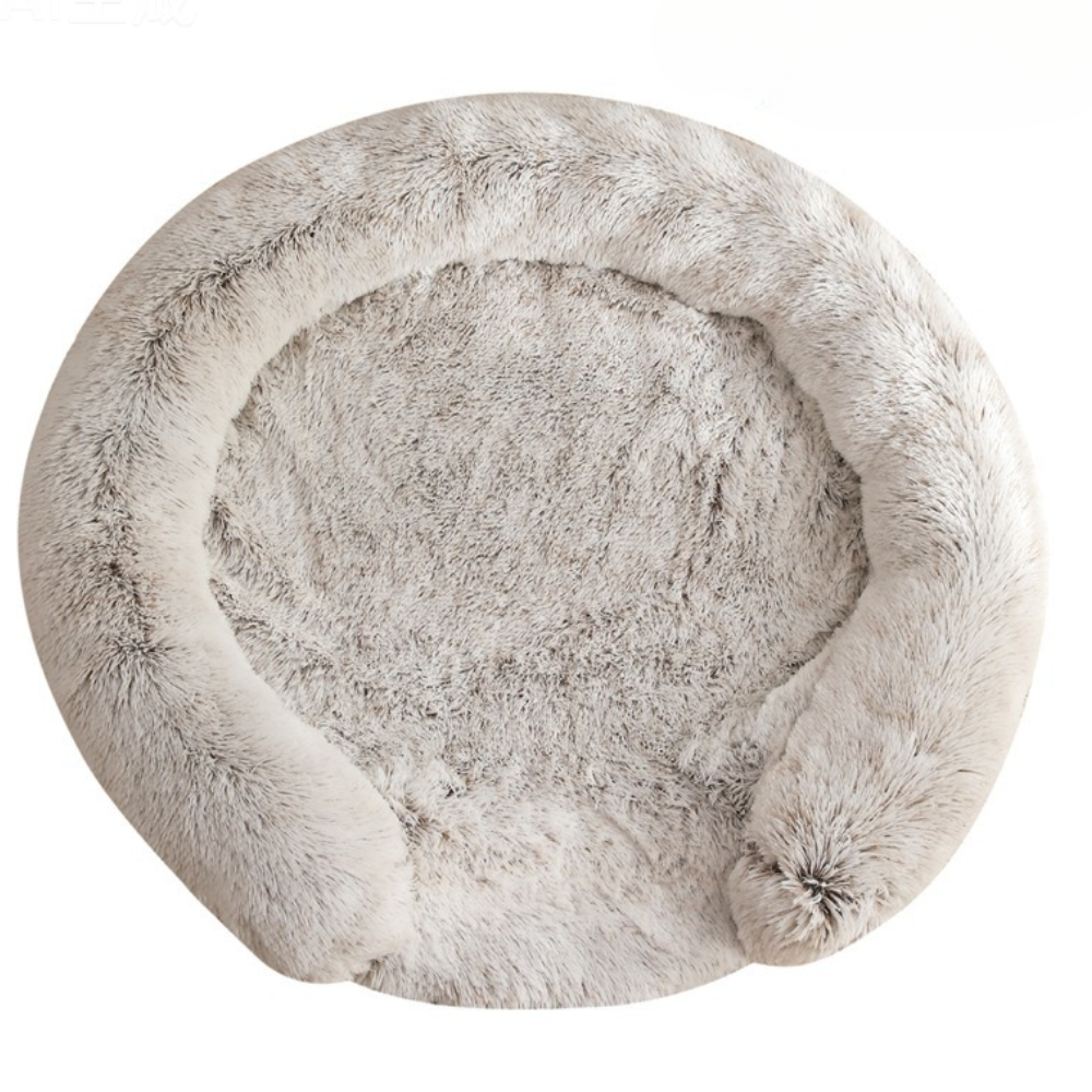 Plush Fluffy Shaggy Round Soft Washable Dog Bed