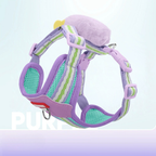 Lightweight Colorblock Dog Harness with Plush Monster Charm