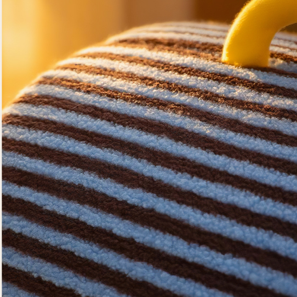 Cartoon Cozy Plush Striped Worm Shape Dog Cat Bed