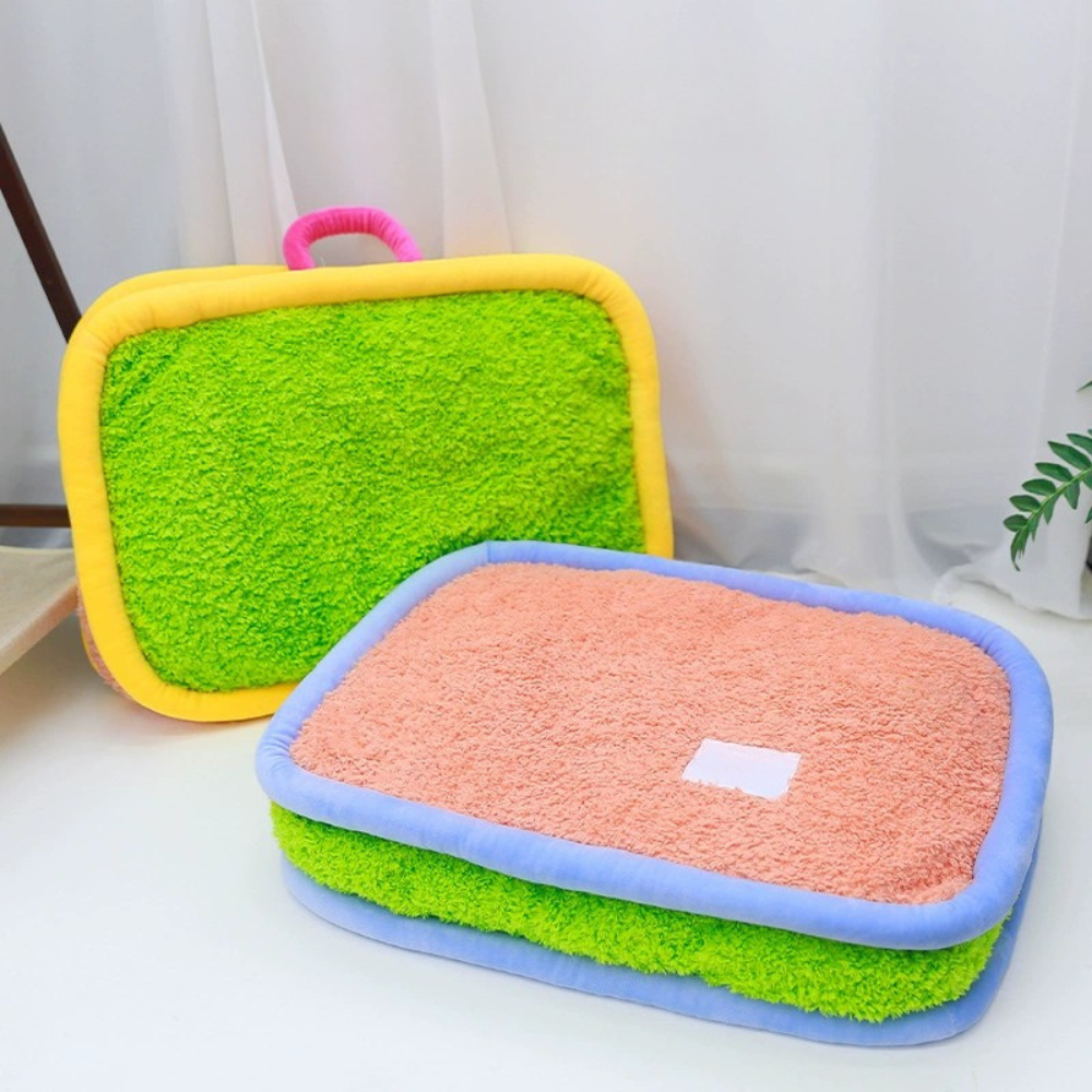 Dopamine Color Plush Dog Bed Washable and Cozy