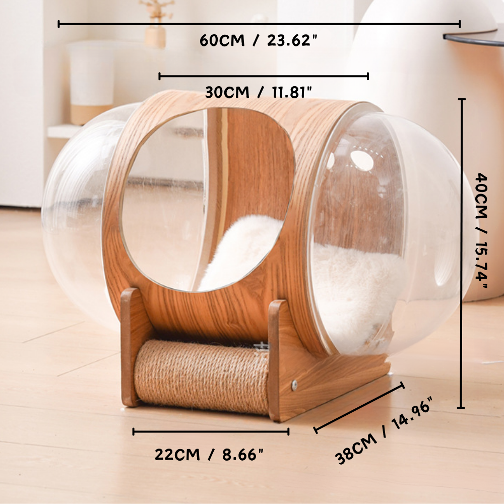 Natural Wood Cat Scratcher Cozy Cat Bed