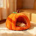 Cozy Pumpkin 360° Enclosed Design for Warmth Comfort Cat Bed