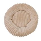 Round Donut Soft Plush Striped Cushion Dog Bed
