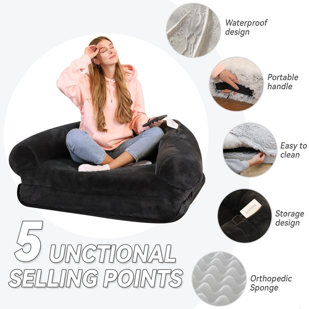 Plush Eco-Friendly Human Soft Dog Bed