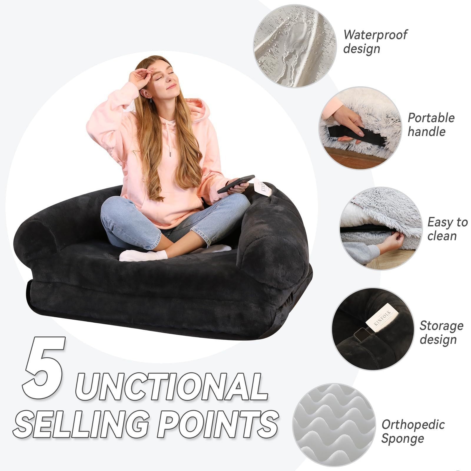 Plush Eco-Friendly Human Soft Dog Bed