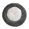 Round Donut Soft Plush Striped Cushion Dog Bed