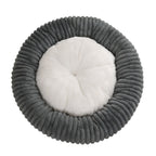 Round Donut Soft Plush Striped Cushion Dog Bed