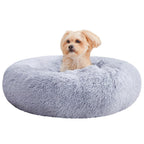 Round Plush Donut Soft Washable Pet Cushion Dog Bed