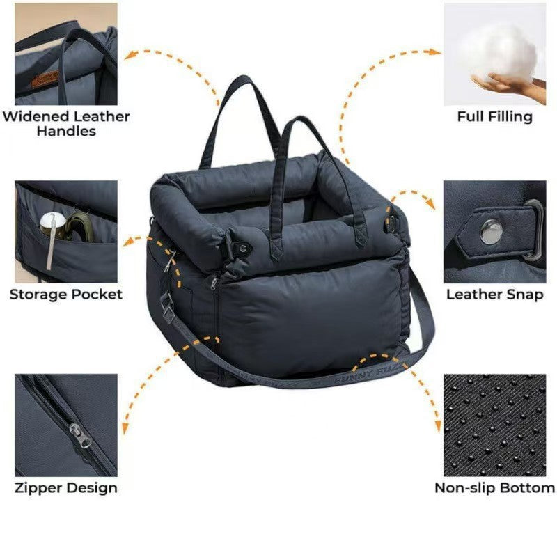 Leather Non-Slip Takeaway Bag Dog Bed