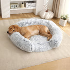 Plush Fluffy Shaggy Round Soft Washable Dog Bed