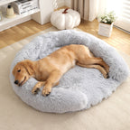 Plush Fluffy Shaggy Round Soft Washable Dog Bed