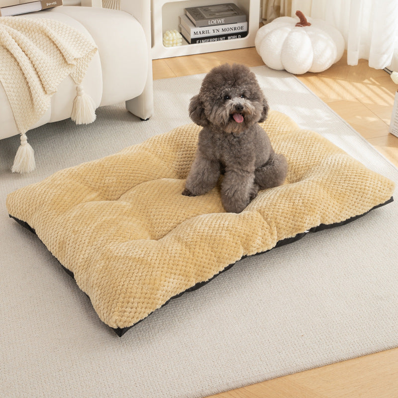 Plush Pineapple Grid Pillow Dog Bed
