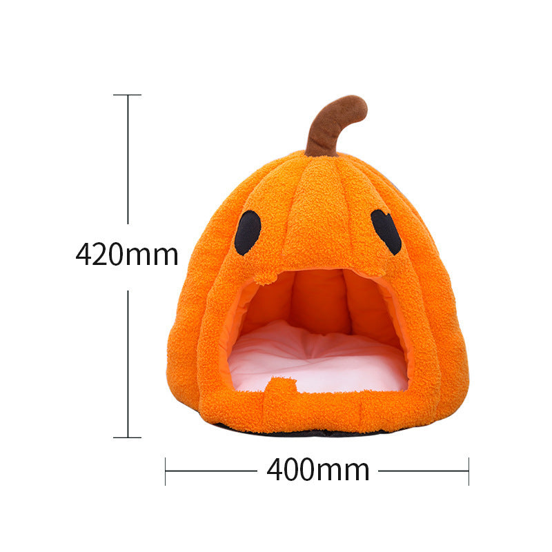 Halloween Pumpkin Washable Cat Bed
