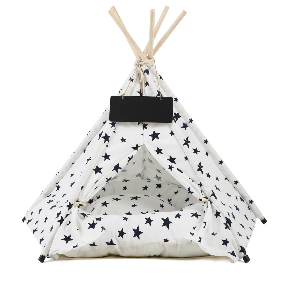 Cozy Cotton Teepee Pet Bed  Cat Small Dog