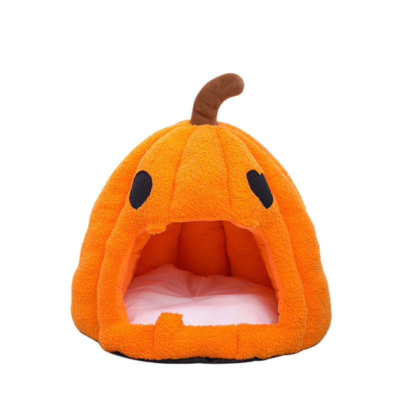 Halloween Pumpkin Washable Cat Bed