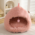 Winter Warm Plush Soft Removable Cushion Cat Bed