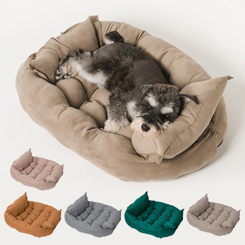 Convertible Multi-Shape Soft Washable Pet Sofa Dog Bed