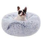 Round Plush Donut Soft Washable Pet Cushion Dog Bed