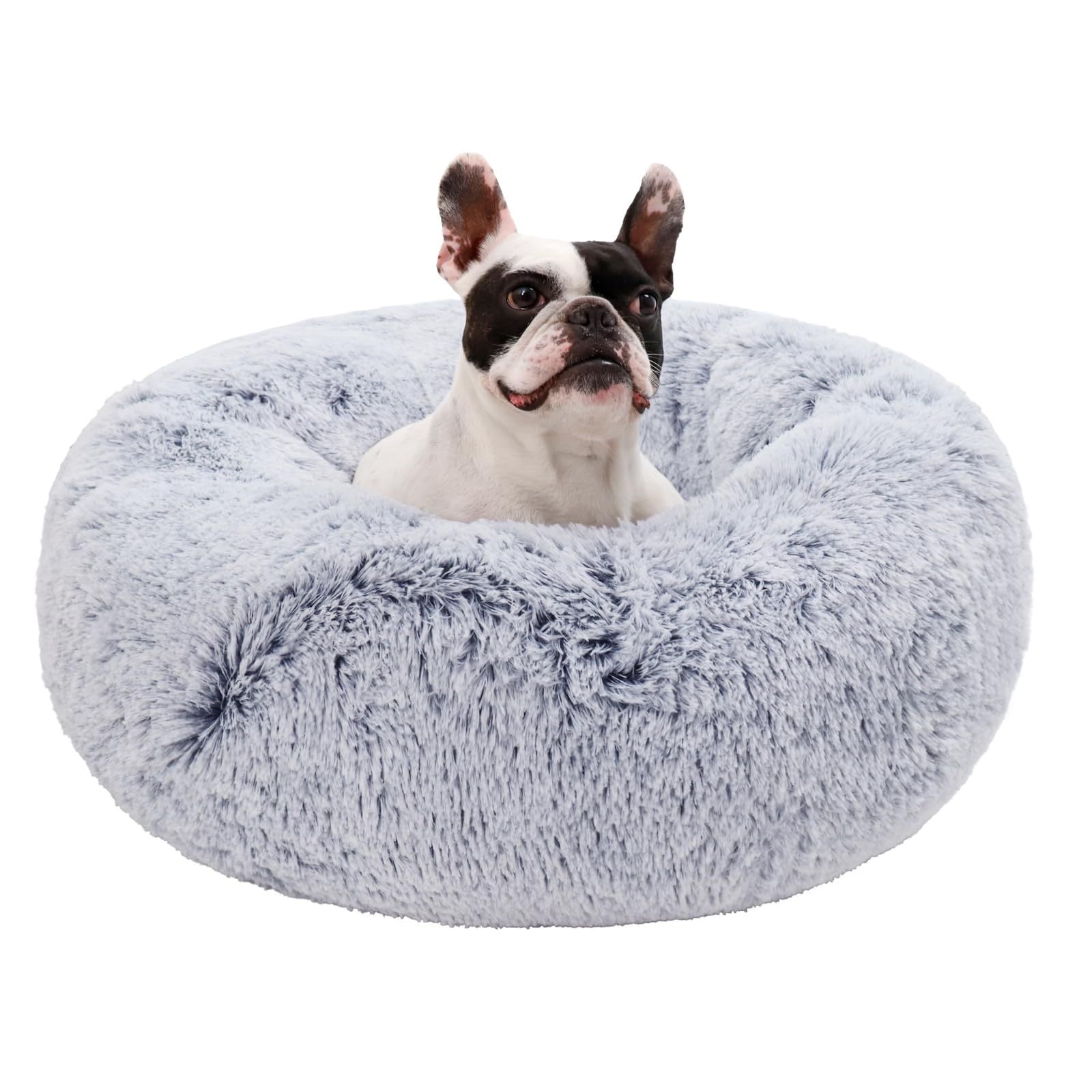 Round Plush Donut Soft Washable Pet Cushion Dog Bed