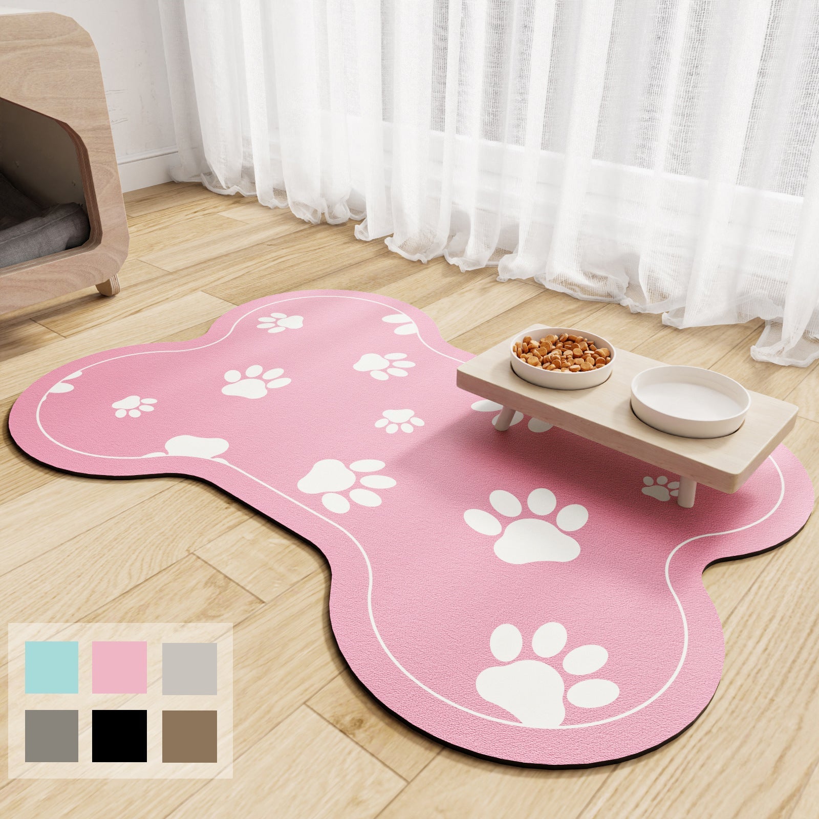 Absorbent Dog Feeding Mat Non-Slip Pet Bowl Pad