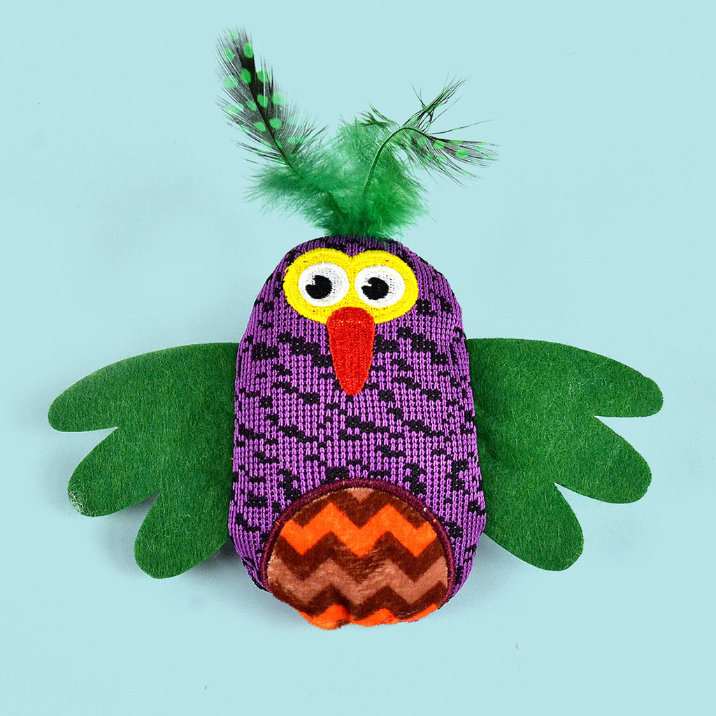 Designer Owl Bell Interactive Colorful Cat Toy
