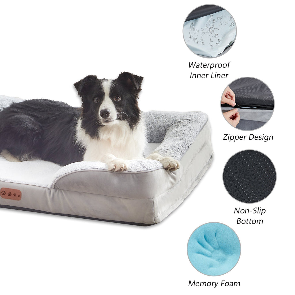 Orthopedic Memory Foam  Waterproof Liner Dog Bed