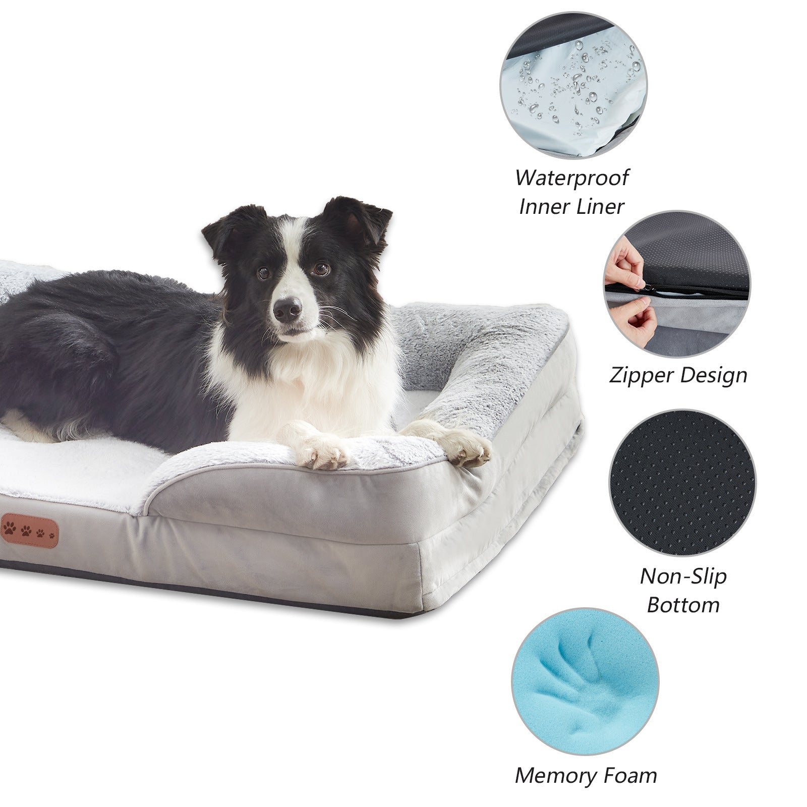 Orthopedic Memory Foam  Waterproof Liner Dog Bed