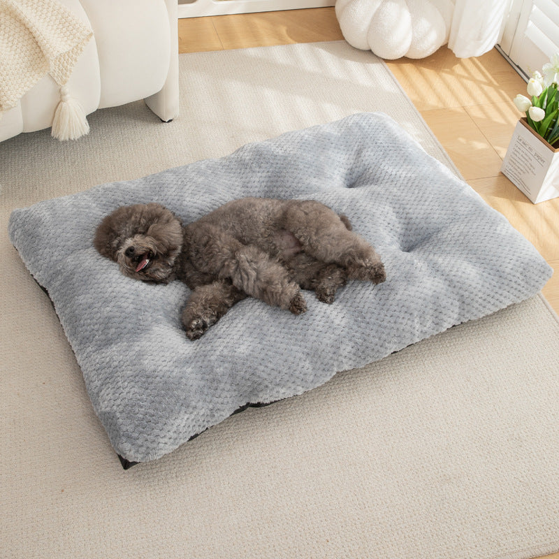 Plush Pineapple Grid Pillow Dog Bed