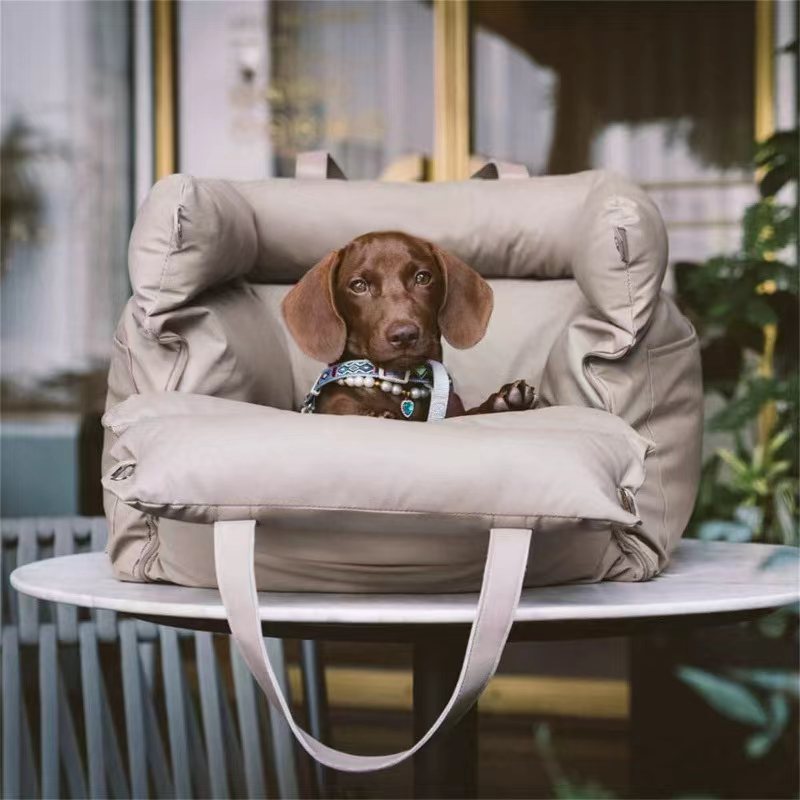 Leather Non-Slip Takeaway Bag Dog Bed