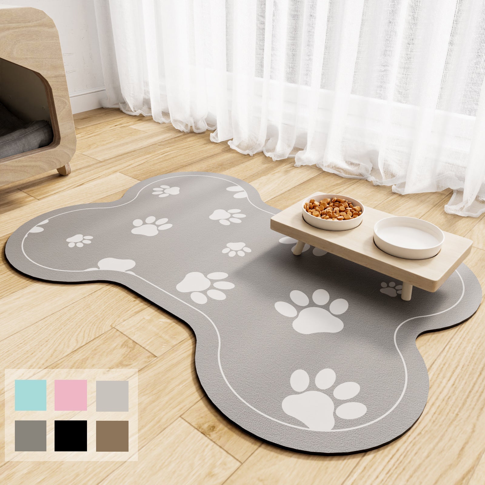 Absorbent Dog Feeding Mat Non-Slip Pet Bowl Pad