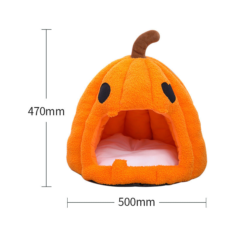 Halloween Pumpkin Washable Cat Bed