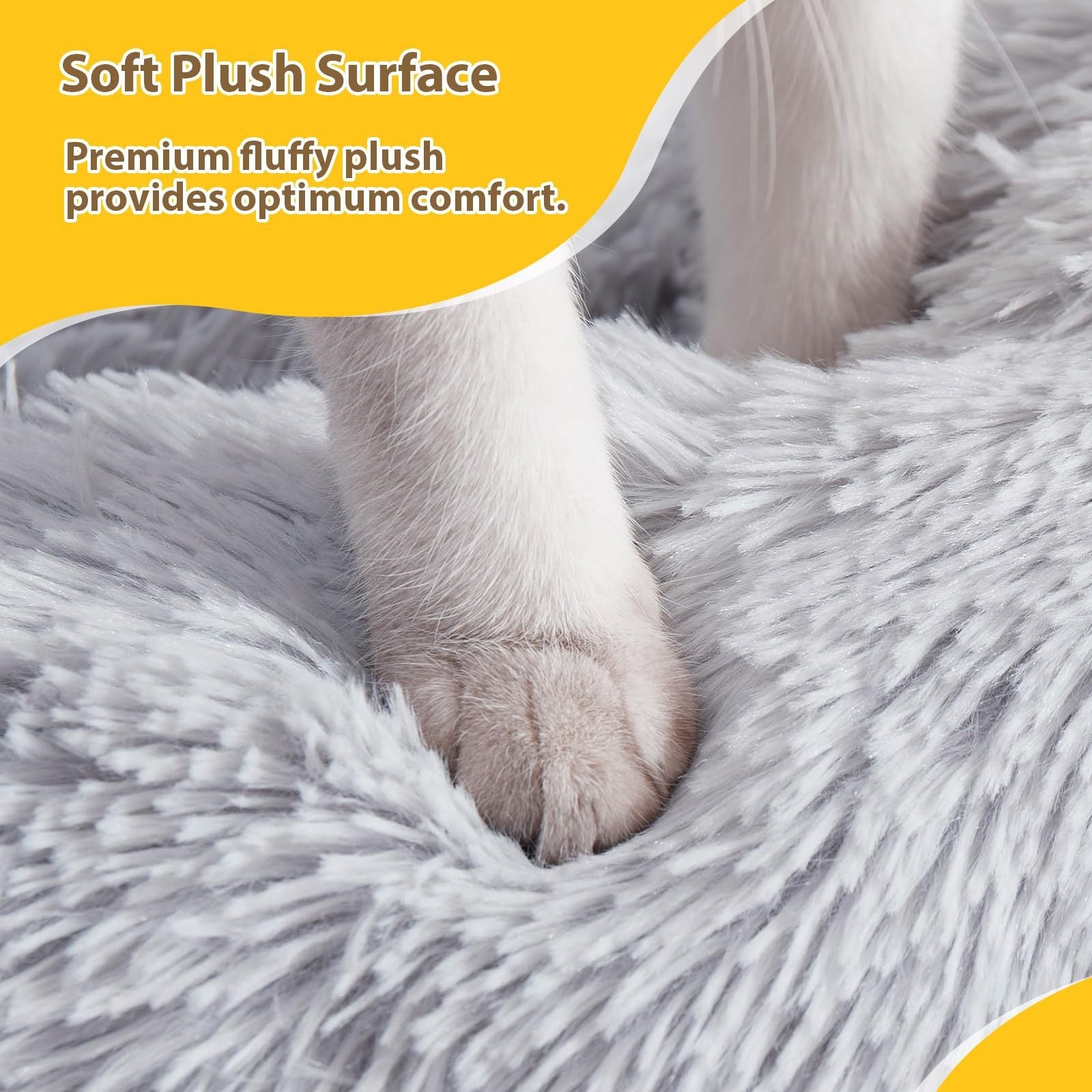 Round Plush Donut Soft Washable Pet Cushion Dog Bed