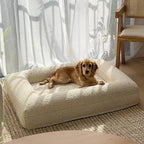 Orthopedic Foam Furry Pet Sofa Bed with Bolster Human Dog Bed