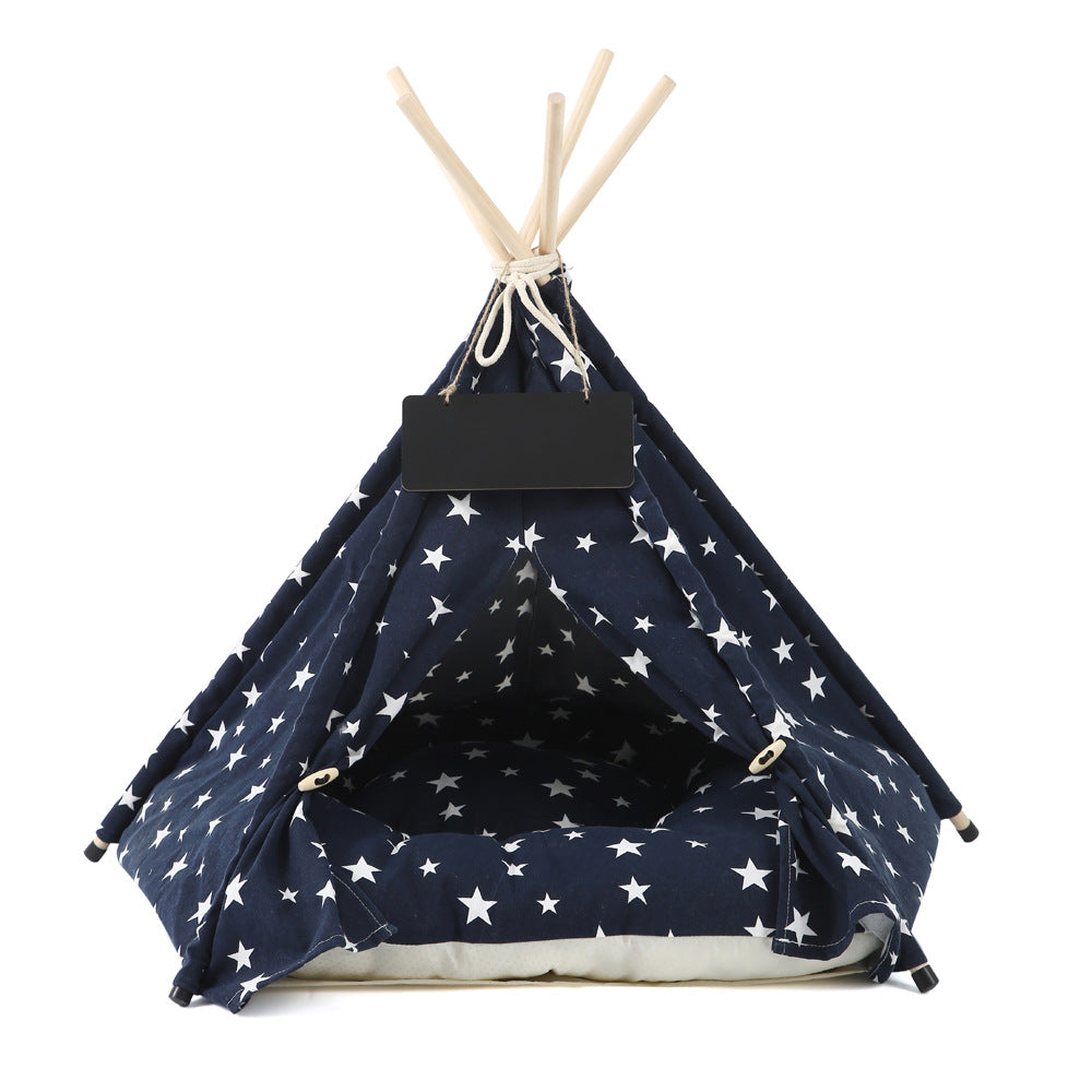 Cozy Cotton Teepee Pet Bed  Cat Small Dog