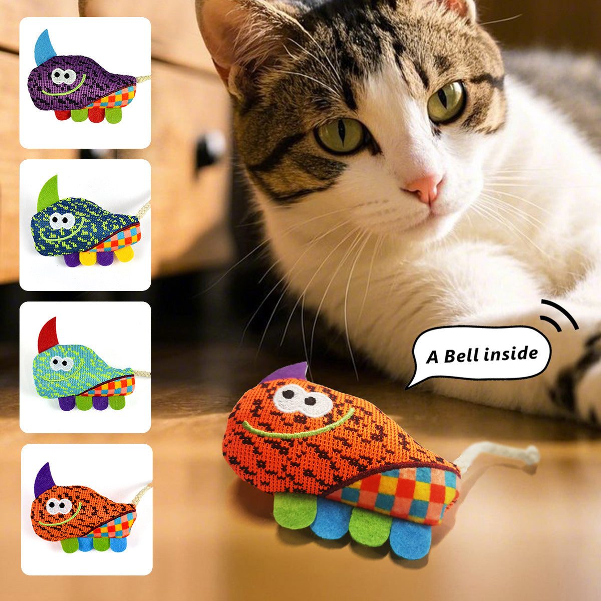Interactive Bell Sound Chew Cat Toy