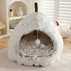 Winter Warm Plush Soft Removable Cushion Cat Bed