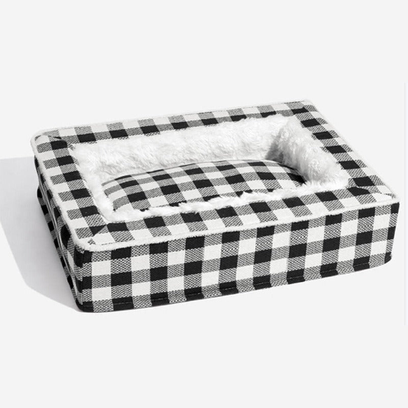 Christmas Gift Box Style Rectangular Plush Warm Dog Bed
