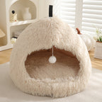 Winter Warm Plush Soft Removable Cushion Cat Bed