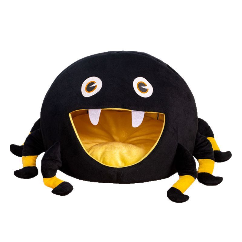 Halloween Spider Warm Plush Cat Bed
