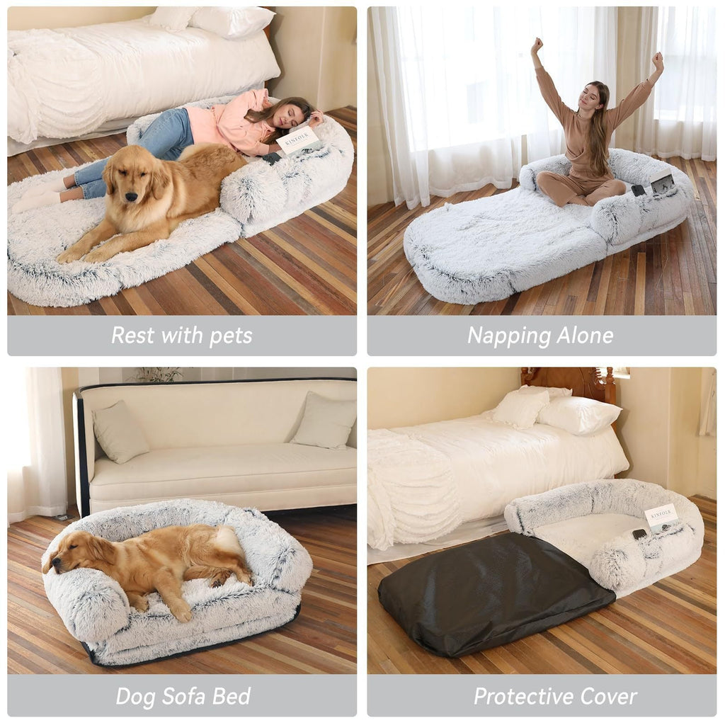 Plush Eco-Friendly Human Soft Dog Bed