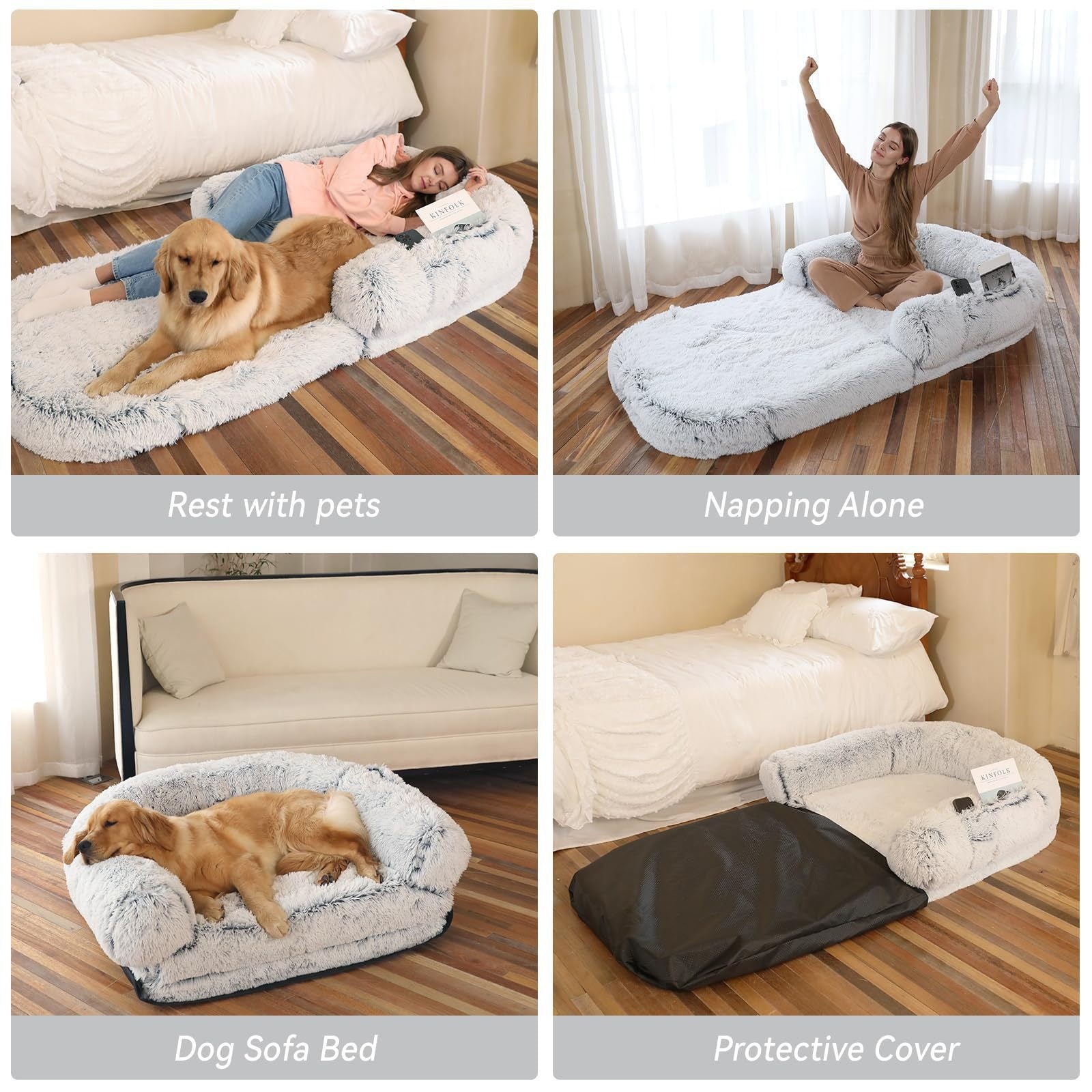 Plush Eco-Friendly Human Soft Dog Bed
