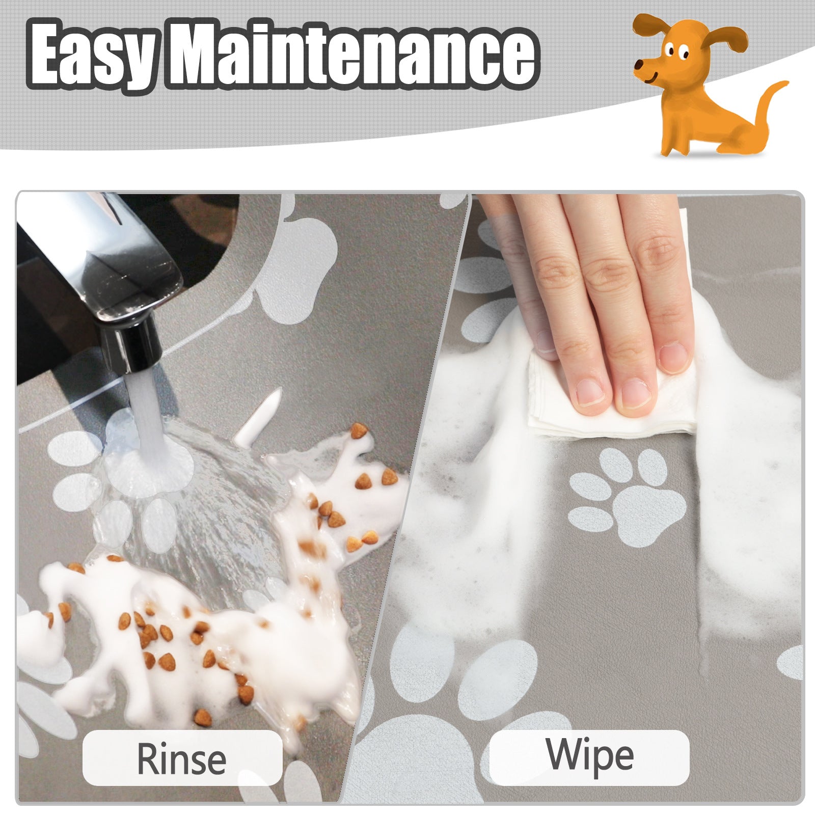 Absorbent Dog Feeding Mat Non-Slip Pet Bowl Pad